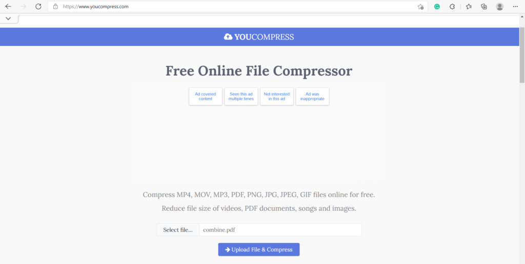 youcompressorreal-1024x516 Compress/Reduce file size of videos, PDF documents, songs and images.